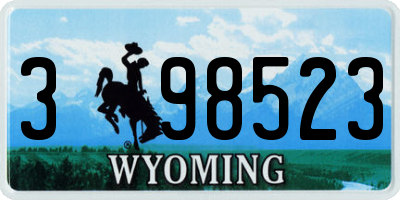 WY license plate 398523