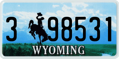WY license plate 398531
