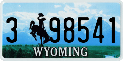 WY license plate 398541
