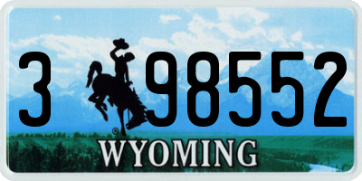 WY license plate 398552