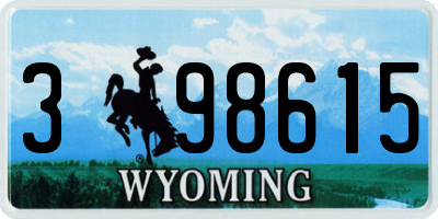 WY license plate 398615