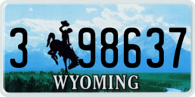 WY license plate 398637