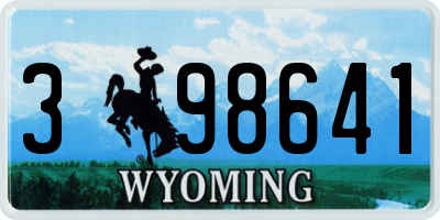 WY license plate 398641