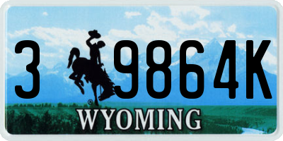 WY license plate 39864K