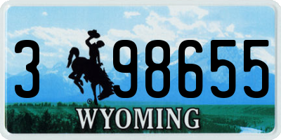WY license plate 398655