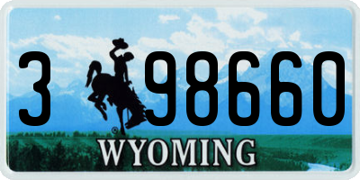 WY license plate 398660