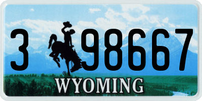 WY license plate 398667
