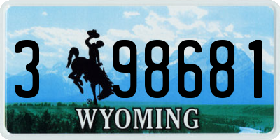 WY license plate 398681
