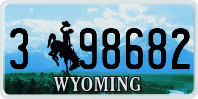 WY license plate 398682