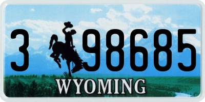 WY license plate 398685