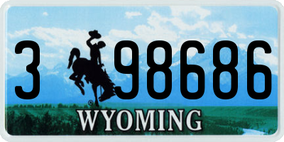 WY license plate 398686