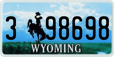 WY license plate 398698