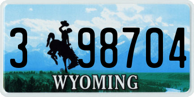 WY license plate 398704