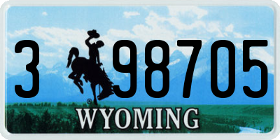 WY license plate 398705