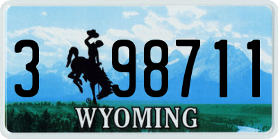 WY license plate 398711