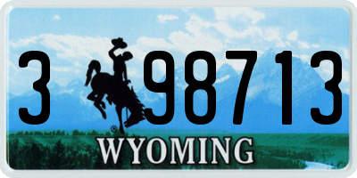 WY license plate 398713