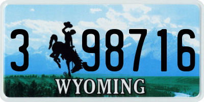 WY license plate 398716