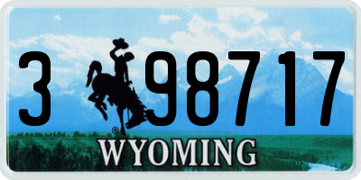 WY license plate 398717