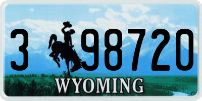 WY license plate 398720