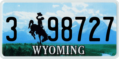 WY license plate 398727