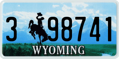 WY license plate 398741