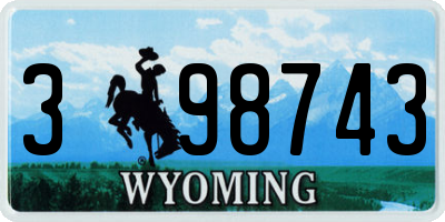 WY license plate 398743