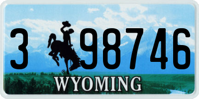 WY license plate 398746