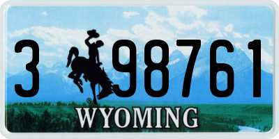 WY license plate 398761