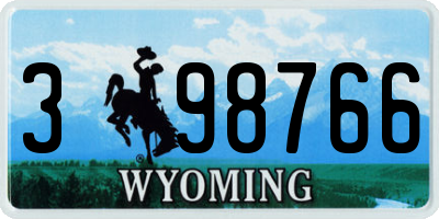 WY license plate 398766
