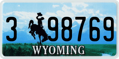 WY license plate 398769