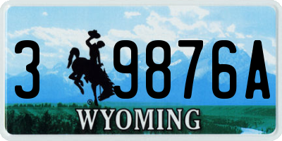 WY license plate 39876A