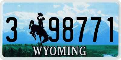 WY license plate 398771