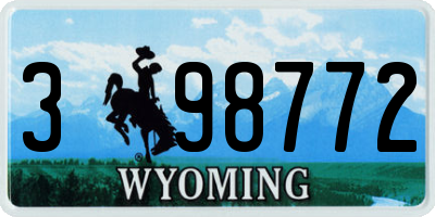 WY license plate 398772