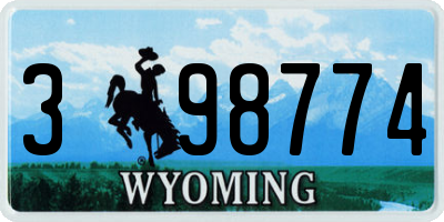 WY license plate 398774