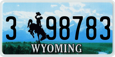 WY license plate 398783