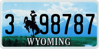 WY license plate 398787