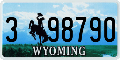 WY license plate 398790