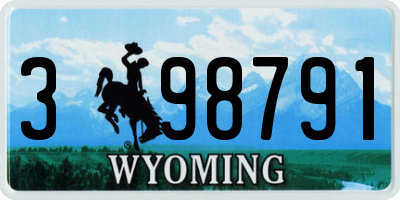WY license plate 398791