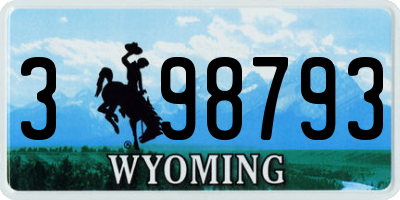 WY license plate 398793