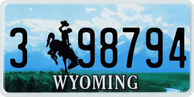 WY license plate 398794