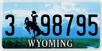 WY license plate 398795