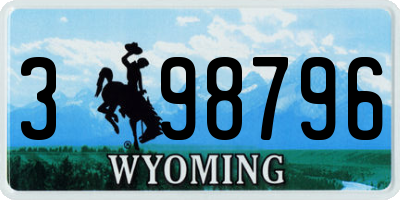 WY license plate 398796
