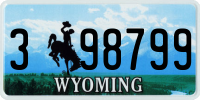 WY license plate 398799