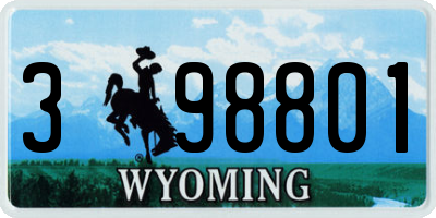 WY license plate 398801