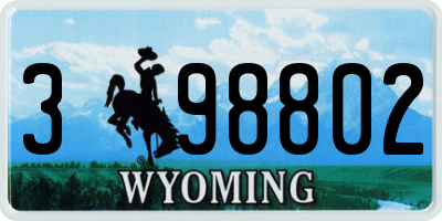 WY license plate 398802