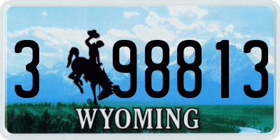WY license plate 398813
