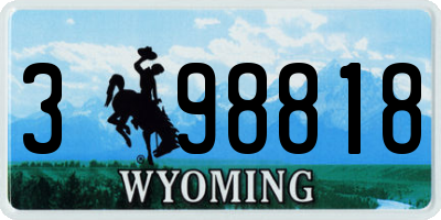 WY license plate 398818