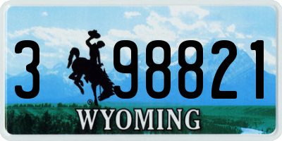 WY license plate 398821