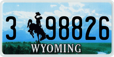 WY license plate 398826