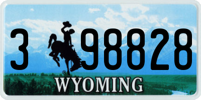 WY license plate 398828